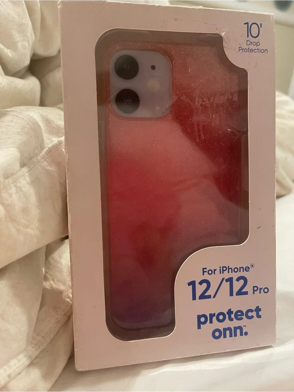 onn Purple and Pink Glitter Ombre Phone Case for iPhone 12/12Pro NEW
